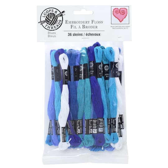 12 Packs: 36 ct. (432 total) Blues Embroidery Floss by Loops & Threads®